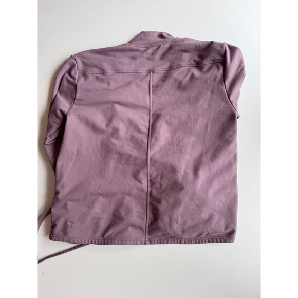 ATHLETA Retroterry Damask Mauve Cotton Terry Wrap Cardigan Sweatshirt, Size S - Picture 7 of 13